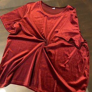 Velvet burgundy plus size top
